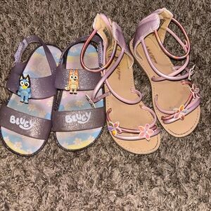 Size 10 Toddler Bluey And Strap Pink Sandals